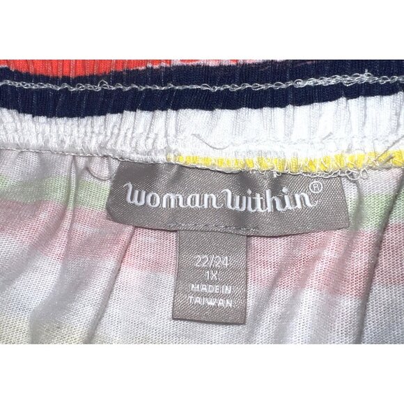 Woman Within Striped Multicolor Flare Skirt Size 1X (22-24) - Picture 3 of 3